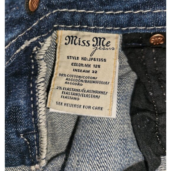 Miss Me Skinny Whiskering Stretch Back Pocket Cross Jeans Women Size 26W x 32L - Picture 13 of 13
